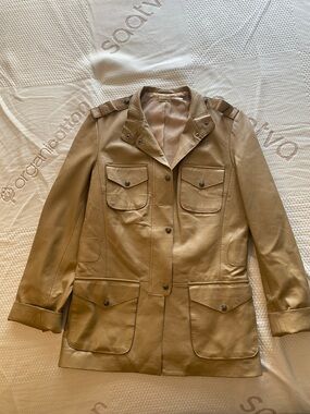 Max Studio Tan Leather Field Jacket